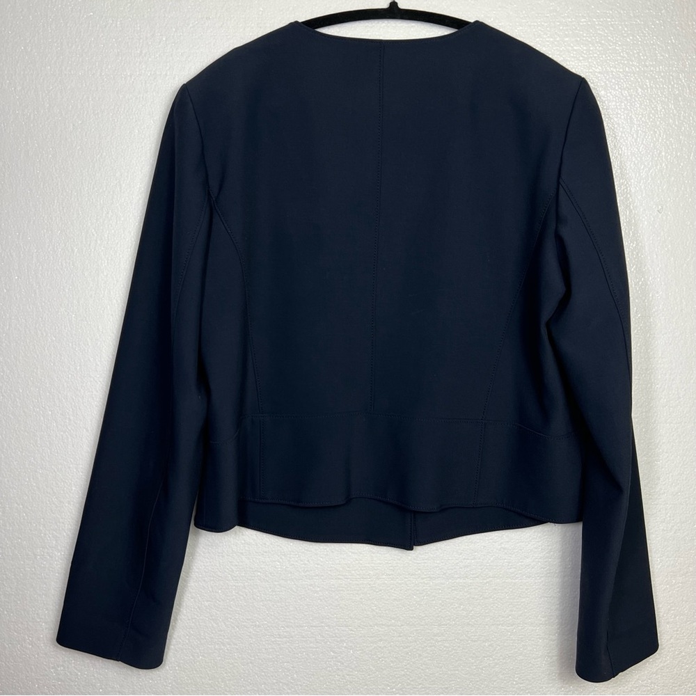 WORTH NAVY SOLID ZIPPER DESIGNER JACKET size M - image 3